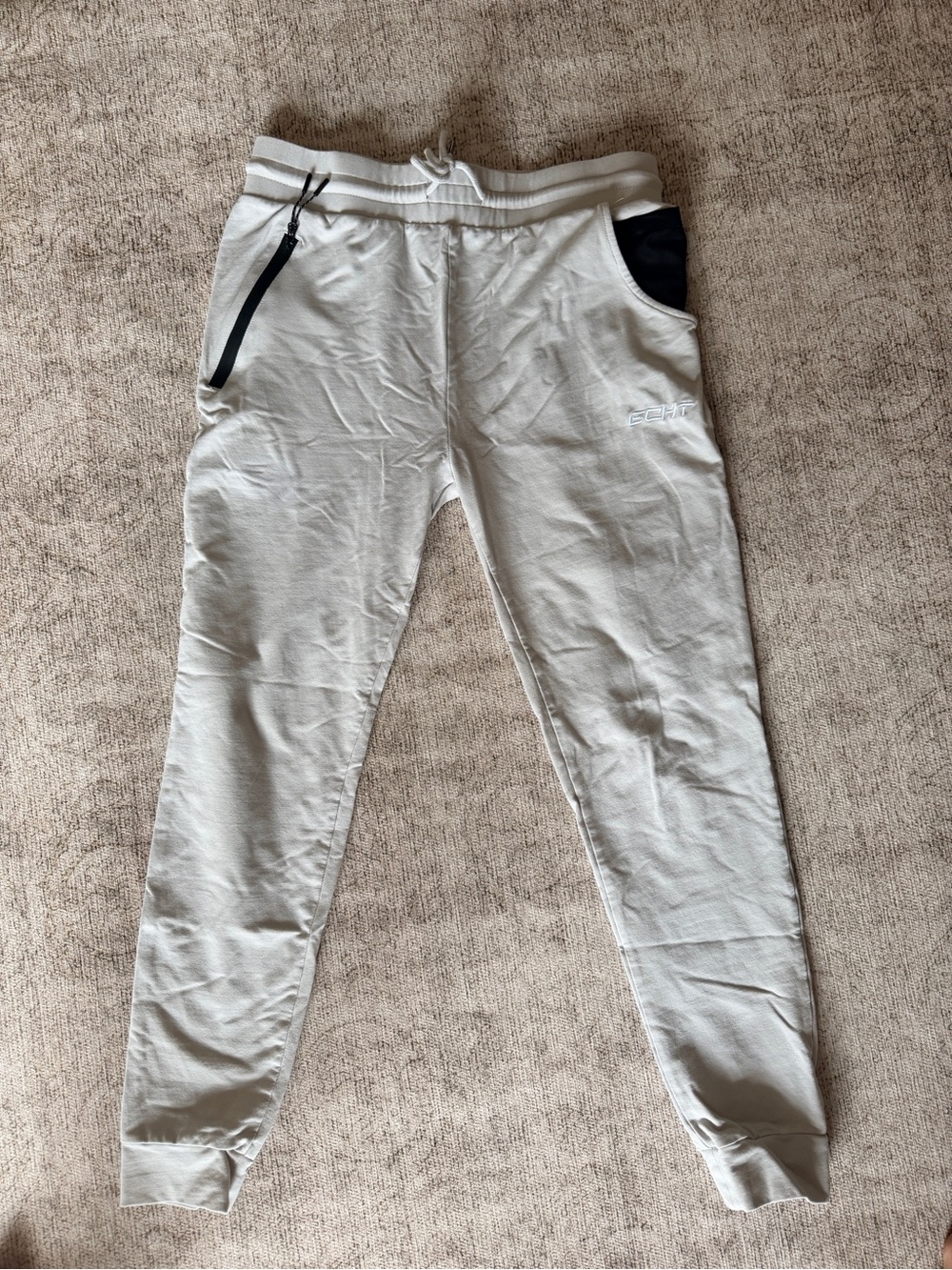 ECHT Tan women’s Jogger Pants with Black Pocket Accents